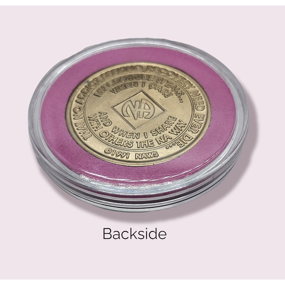 NA Narcotics Anonymous 2 year bronze medallion modified w/gems! Free NA extras! - Picture 4 of 4